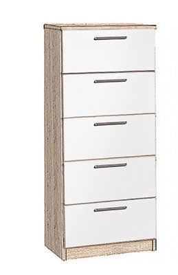 Комод К5 А 45/5Ш Modern Дуб сонома + Білий (ДСП) 5645565464 фото