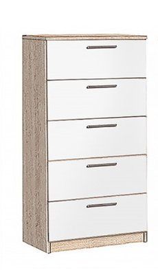Комод К5 S 60/5Ш Modern Дуб сонома + Білий (ДСП) 67567567576 фото